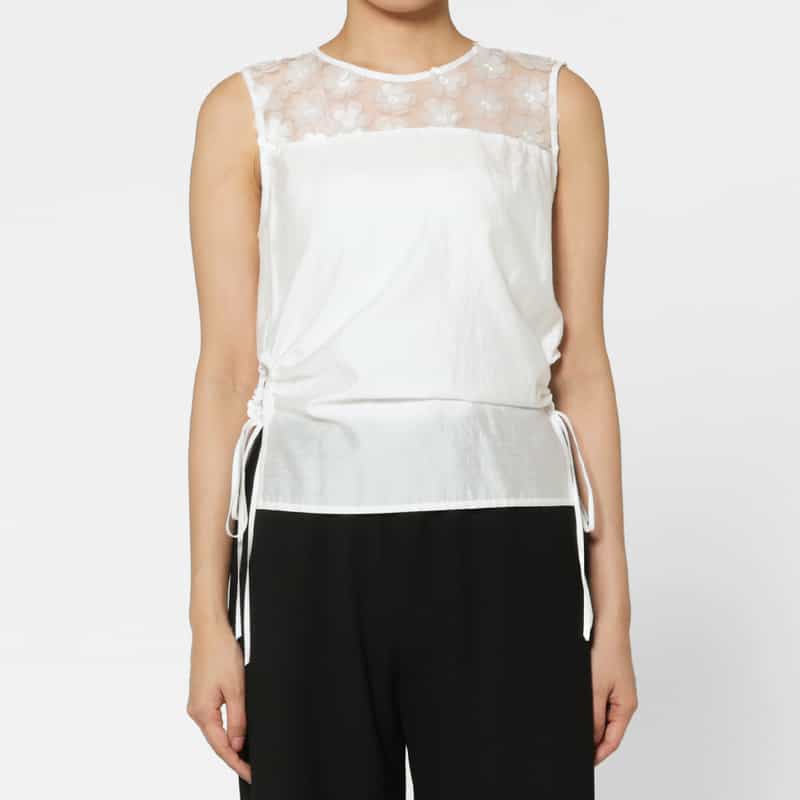 EPINGLER EPINGLER ＜エピングラー＞ フラワーモチーフ ブラウス WHITE