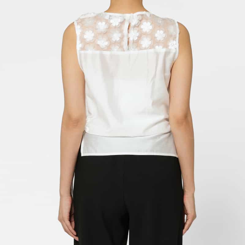 EPINGLER EPINGLER ＜エピングラー＞ フラワーモチーフ ブラウス WHITE