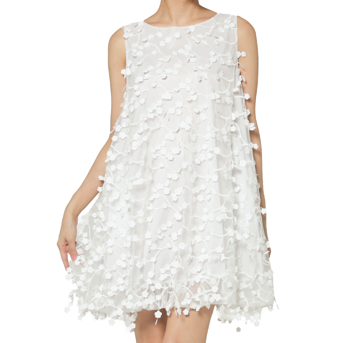 EPINGLER ＜エピングラー＞ エンブロイダリーフラワーデザイン ドレス