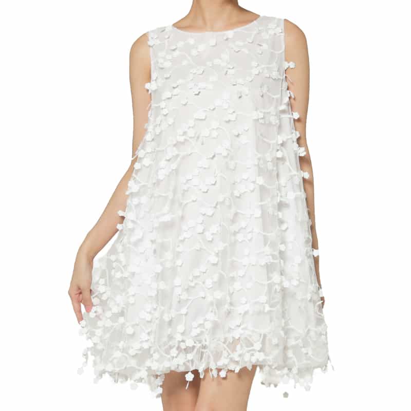 EPINGLER EPINGLER ＜エピングラー＞ エンブロイダリーフラワーデザイン ドレス WHITE