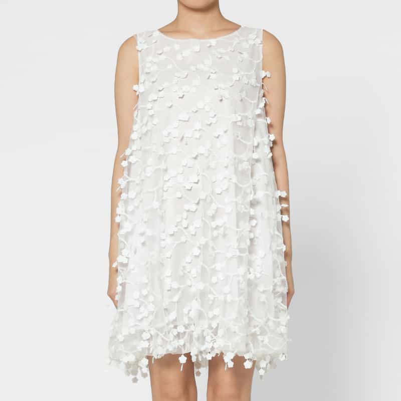 EPINGLER EPINGLER ＜エピングラー＞ エンブロイダリーフラワーデザイン ドレス WHITE