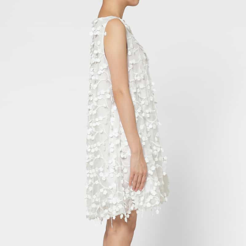 EPINGLER EPINGLER ＜エピングラー＞ エンブロイダリーフラワーデザイン ドレス WHITE