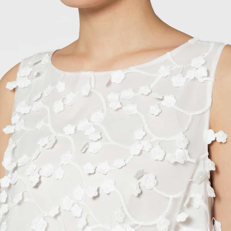 EPINGLER EPINGLER ＜エピングラー＞ エンブロイダリーフラワーデザイン ドレス WHITE