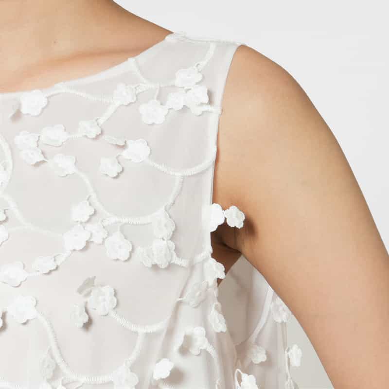 EPINGLER EPINGLER ＜エピングラー＞ エンブロイダリーフラワーデザイン ドレス WHITE