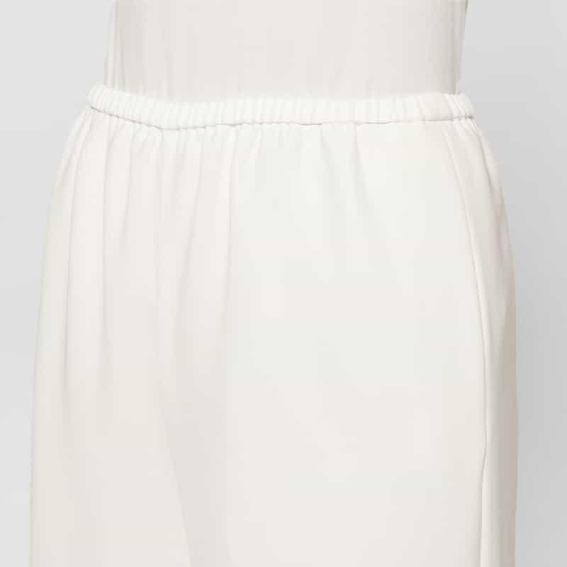 BARNEYS NEW YORK ウォッシャブル ダブルクロスワイドパンツ WHITE