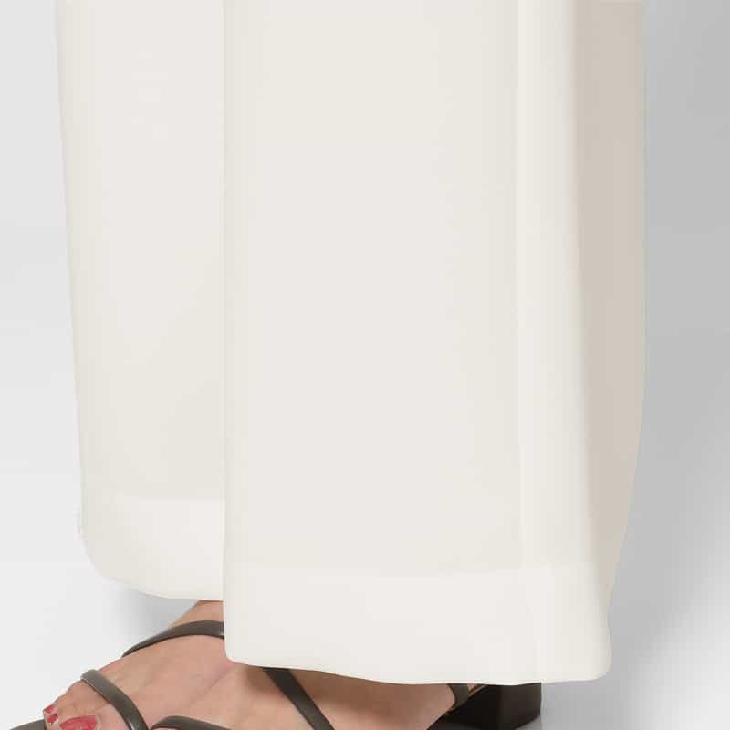 BARNEYS NEW YORK ウォッシャブル ダブルクロスワイドパンツ WHITE