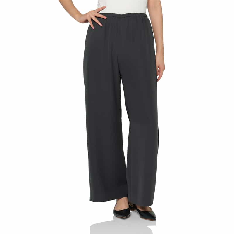 BARNEYS NEW YORK ウォッシャブル ダブルクロスワイドパンツ GRAY