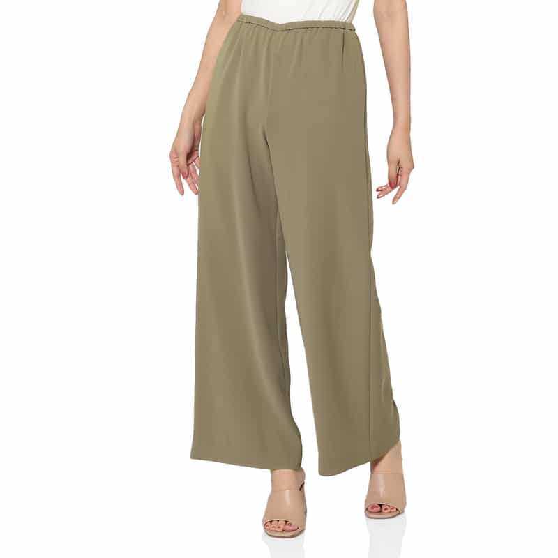 BARNEYS NEW YORK ウォッシャブル ダブルクロスワイドパンツ GRAY BEIGE