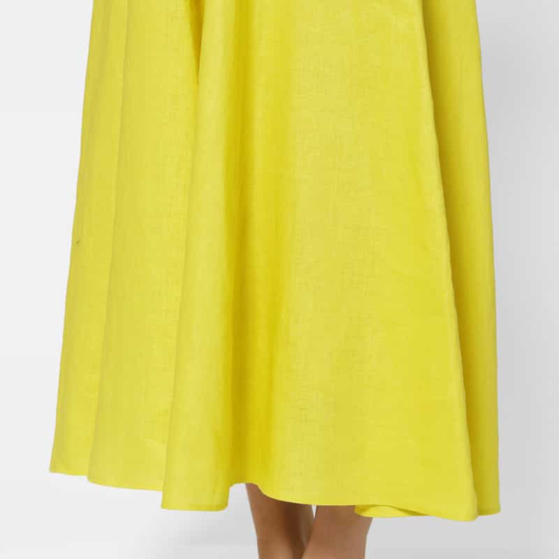 BARNEYS NEW YORK リネン素材ロングドレス （ペチコート付き） YELLOW