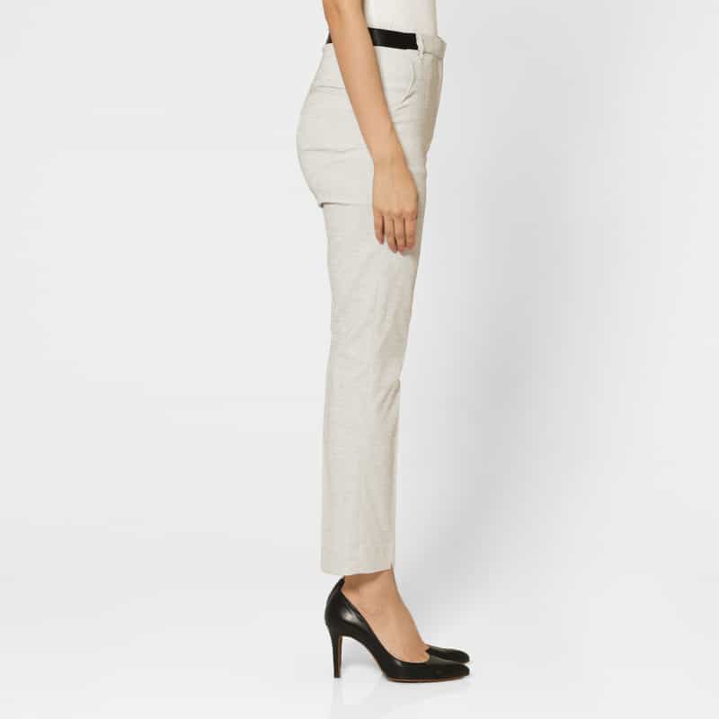 BARNEYS NEW YORK ウォッシャブル バックウエストゴム テーパードパンツ LIGHT GRAY