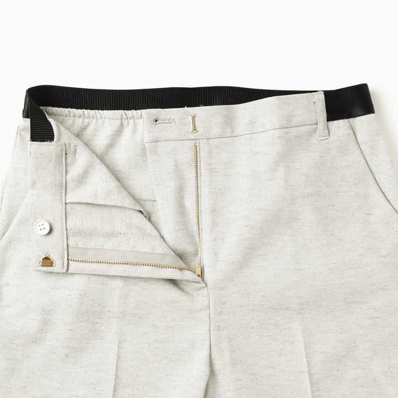 BARNEYS NEW YORK ウォッシャブル バックウエストゴム テーパードパンツ LIGHT GRAY