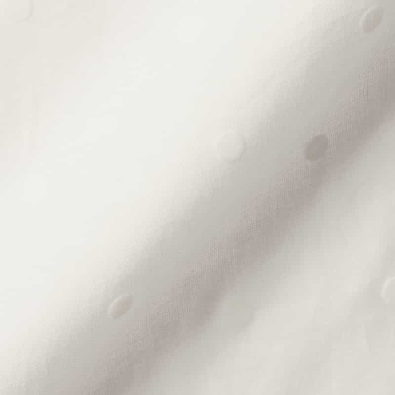 BARNEYS NEW YORK シアー素材 ドット柄フロッキー加工フリルブラウス （インナーキャミソール付き） WHITE