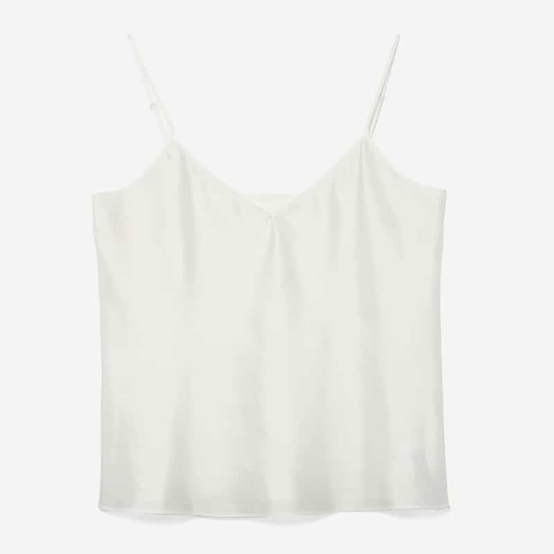 BARNEYS NEW YORK シアー素材 ドット柄フロッキー加工フリルブラウス （インナーキャミソール付き） WHITE