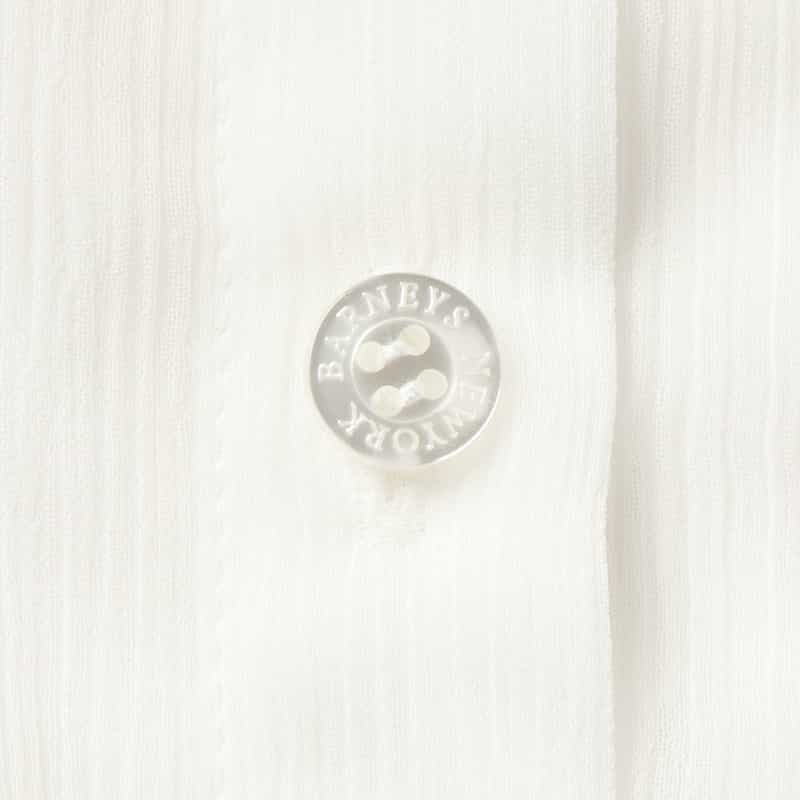 BARNEYS NEW YORK ウォッシャブル 楊柳素材ボウタイブラウス （インナーキャミソール付き） WHITE
