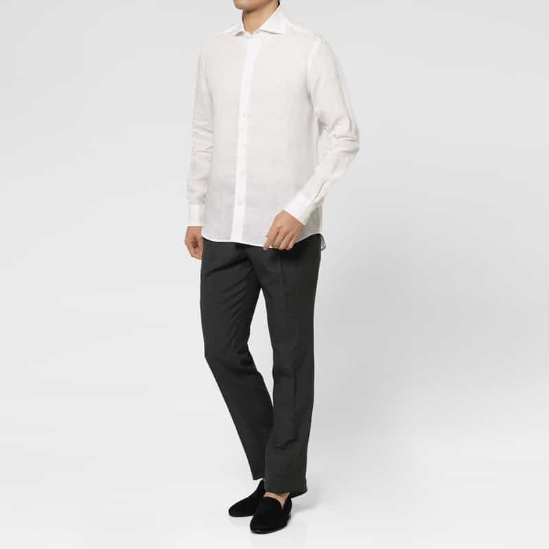 BARNEYS NEW YORK リネンシャツ WHITE