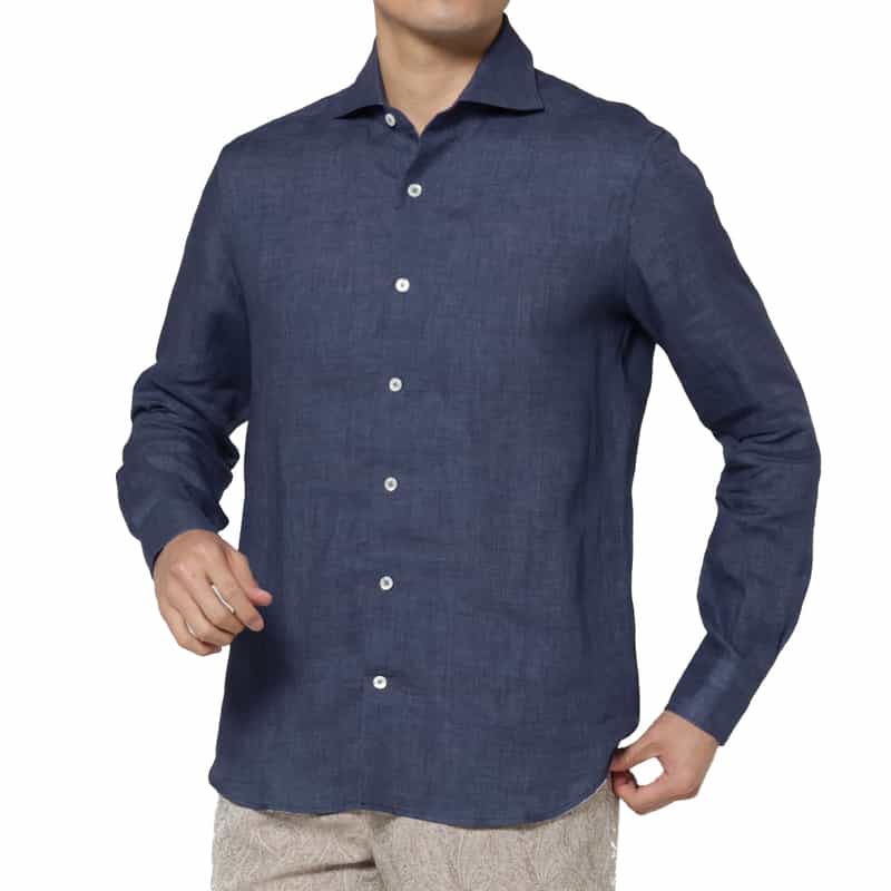 BARNEYS NEW YORK リネンシャツ BLUE