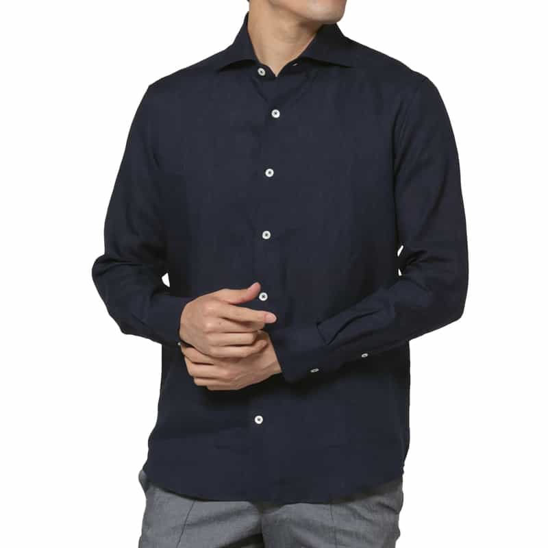 BARNEYS NEW YORK リネンシャツ NAVY