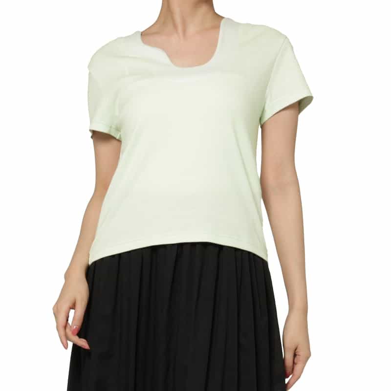KANAKO SAKAI KANAKO SAKAI＜カナコ サカイ＞ デザインネックTシャツ LIGHT GREEN
