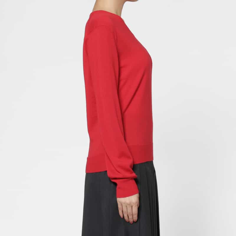 AMOMENTO AMOMENTO ＜アモーメント＞ Vネックウールニットプルオーバー RED