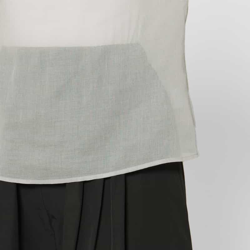 AMOMENTO AMOMENTO ＜アモーメント＞ シアー素材ノットデザインブラウス GRAY