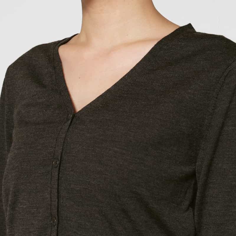 AMOMENTO AMOMENTO ＜アモーメント＞ Vネック クロップドニットカーディガン GRAY