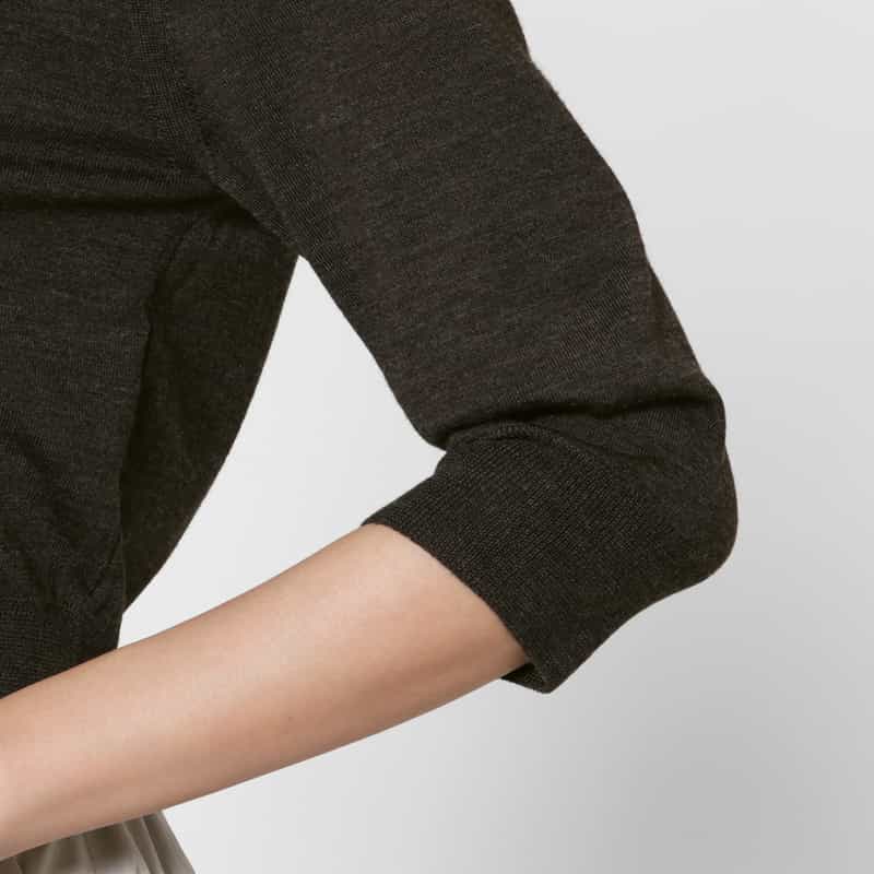 AMOMENTO AMOMENTO ＜アモーメント＞ Vネック クロップドニットカーディガン GRAY