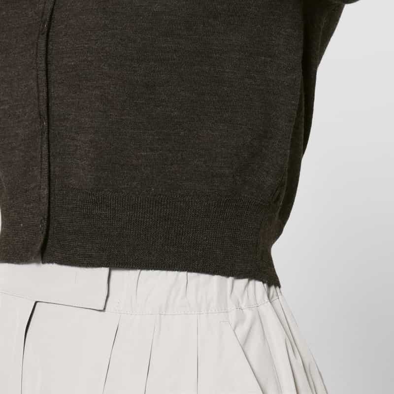 AMOMENTO AMOMENTO ＜アモーメント＞ Vネック クロップドニットカーディガン GRAY