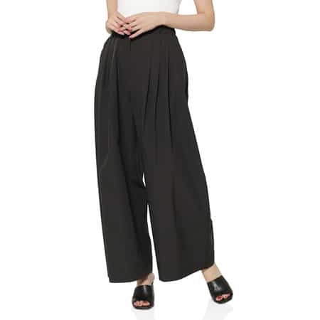 AMOMENTO ＜アモーメント＞ フロントタックデザイン ワイドパンツ