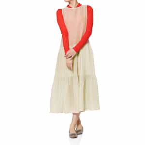 AMOMENTO ＜アモーメント＞ シアー素材プリーツドレス