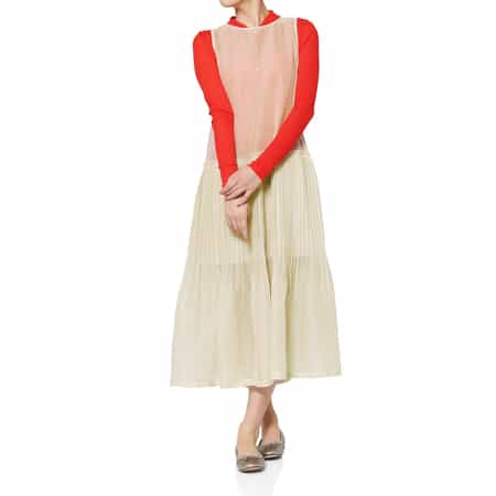 AMOMENTO ＜アモーメント＞ シアー素材プリーツドレス