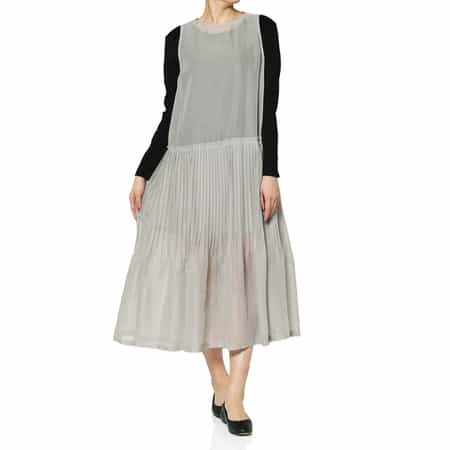 AMOMENTO ＜アモーメント＞ シアー素材プリーツドレス