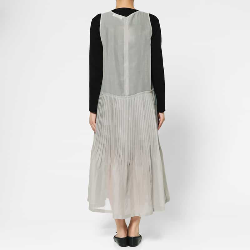 AMOMENTO AMOMENTO ＜アモーメント＞ シアー素材プリーツドレス GRAY