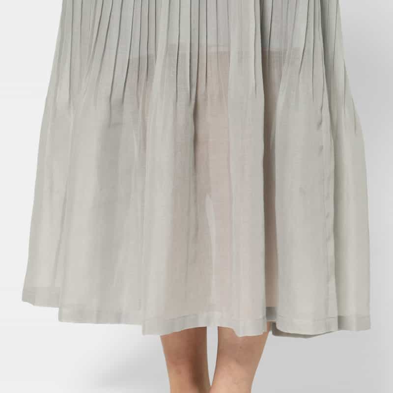 AMOMENTO AMOMENTO ＜アモーメント＞ シアー素材プリーツドレス GRAY