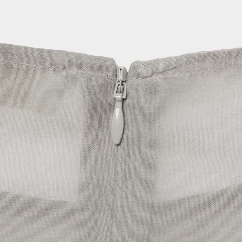 AMOMENTO AMOMENTO ＜アモーメント＞ シアー素材プリーツドレス GRAY