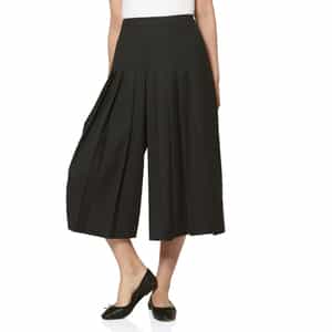 AMOMENTO ＜アモーメント＞ フロントタックデザイン ワイドキュロットパンツ