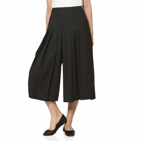 AMOMENTO ＜アモーメント＞ フロントタックデザイン ワイドキュロットパンツ