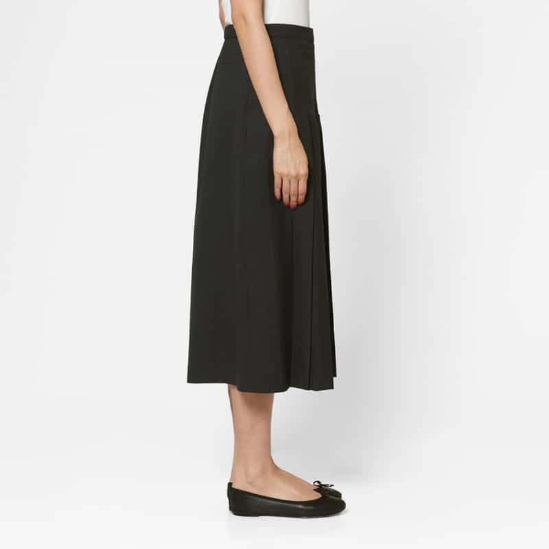 AMOMENTO AMOMENTO ＜アモーメント＞ フロントタックデザイン ワイドキュロットパンツ GRAY