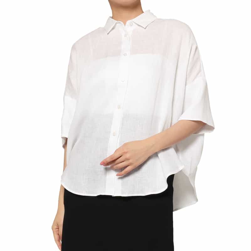 ROBERT FRIEDMAN ROBERT FRIEDMAN ＜ロベルト フリッドマン＞ ハーフスリーブ リネンシャツ WHITE