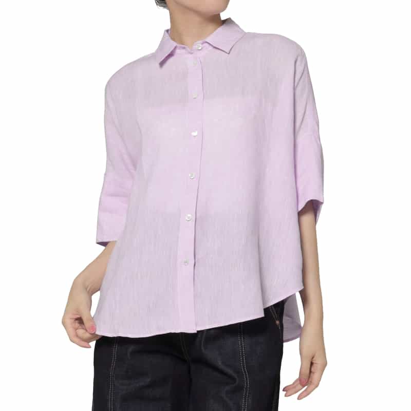 ROBERT FRIEDMAN ROBERT FRIEDMAN ＜ロベルト フリッドマン＞ ハーフスリーブ リネンシャツ PINK