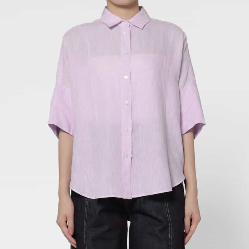 ROBERT FRIEDMAN ROBERT FRIEDMAN ＜ロベルト フリッドマン＞ ハーフスリーブ リネンシャツ PINK