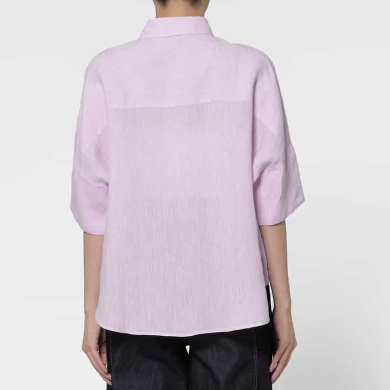 ROBERT FRIEDMAN ROBERT FRIEDMAN ＜ロベルト フリッドマン＞ ハーフスリーブ リネンシャツ PINK