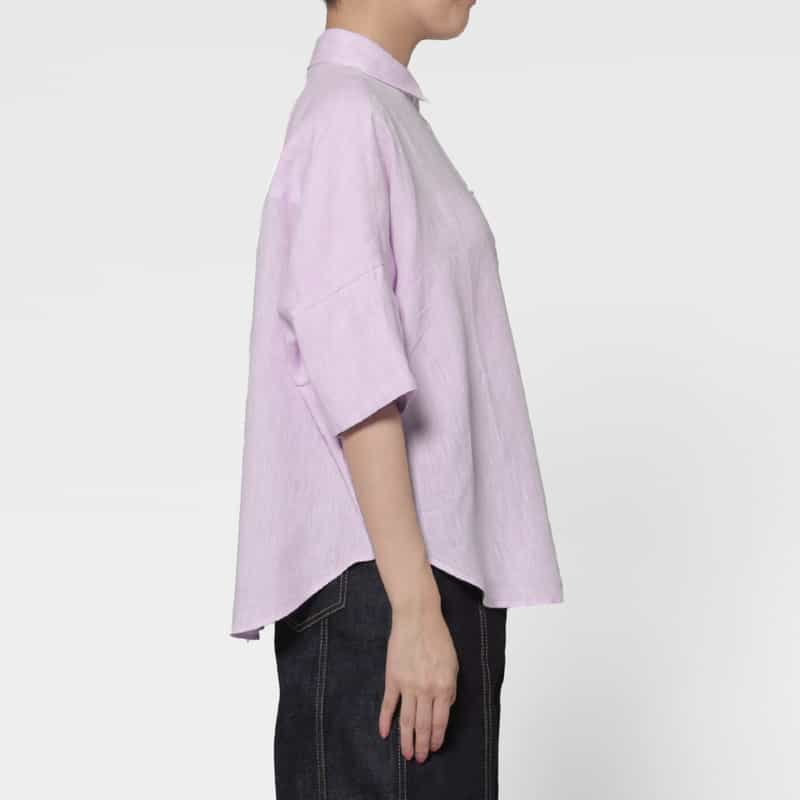 ROBERT FRIEDMAN ROBERT FRIEDMAN ＜ロベルト フリッドマン＞ ハーフスリーブ リネンシャツ PINK