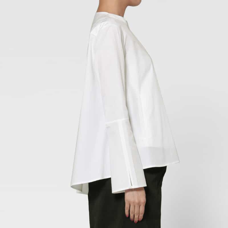 ROBERT FRIEDMAN ROBERT FRIEDMAN ＜ロベルト フリッドマン＞ ロングスリーブ スタンドカラーシャツ WHITE