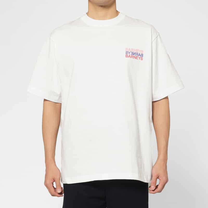 BARNEYS NEW YORK "BARNEYS" ＜チャンピオン＞ ロゴ入りカットソー WHITE