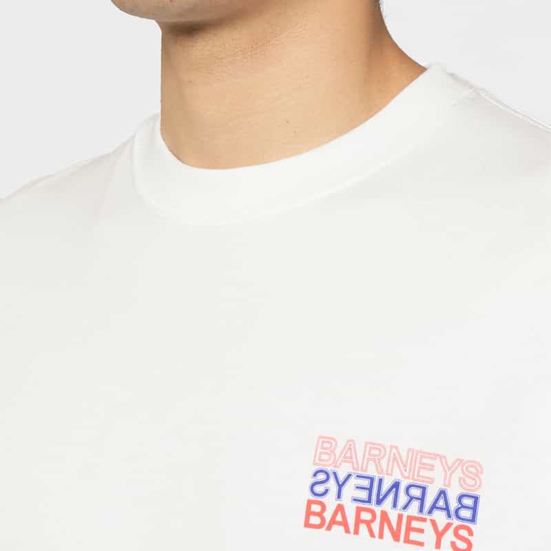 BARNEYS NEW YORK "BARNEYS" ＜チャンピオン＞ ロゴ入りカットソー WHITE