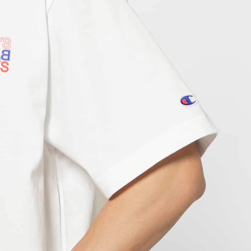 BARNEYS NEW YORK "BARNEYS" ＜チャンピオン＞ ロゴ入りカットソー WHITE