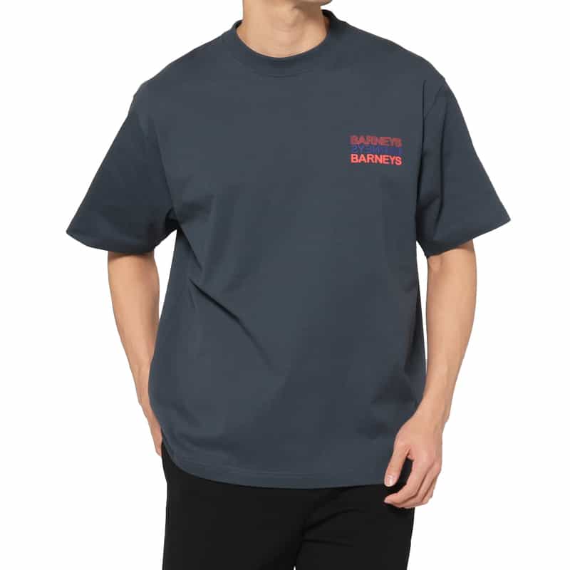 BARNEYS NEW YORK "BARNEYS" ＜チャンピオン＞ ロゴ入りカットソー NAVY