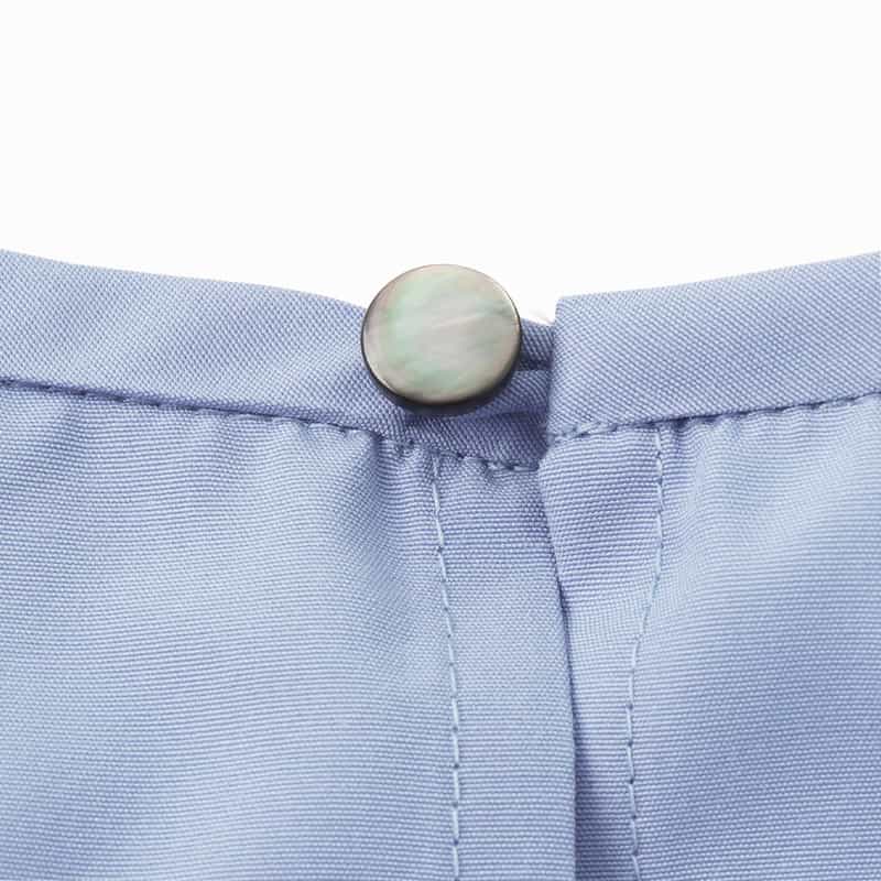 BARNEYS NEW YORK ウォッシャブル タフタギャザーミディドレス LIGHT BLUE