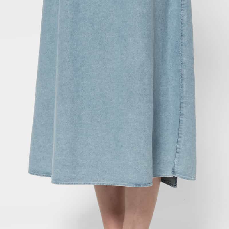 BASERANGE BASERANGE ＜ベースレンジ＞ デニム ワンショルダードレス LIGHT BLUE