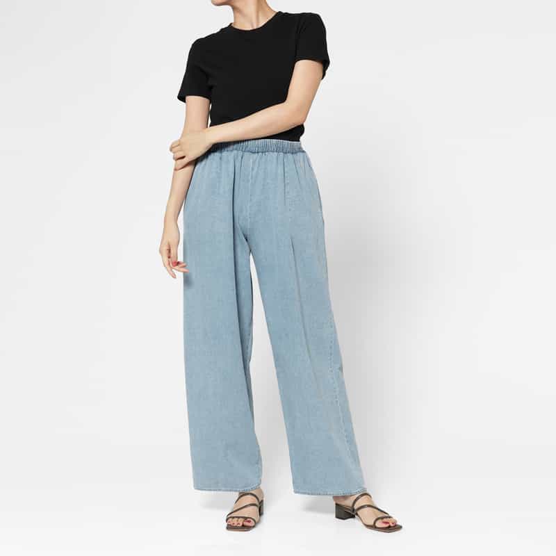 BASERANGE BASERANGE ＜ベースレンジ＞ デニム イージーパンツ LIGHT BLUE